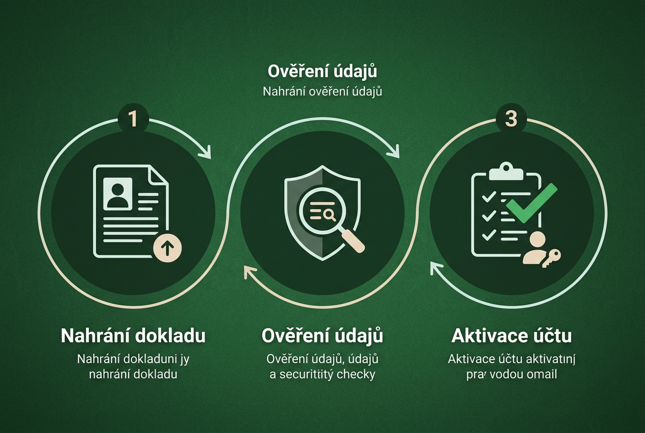 Infografika procesu ověření totožnosti s českými popisky